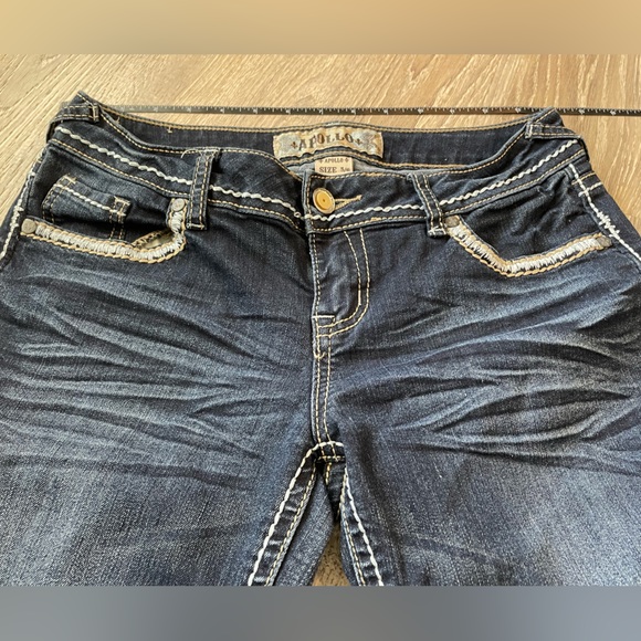 Apollo Jeans Size 5/6 Dark Wash Womens Bootcut Embellished Jeans - Picture 5 of 10